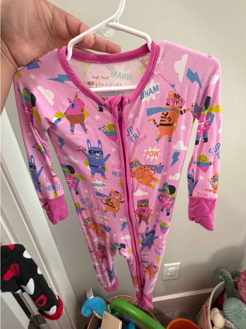 Girls' Pajama little sleepies - Navy Ballerina, Pink Cartoon, Black Hearts - Picture 4 of 4